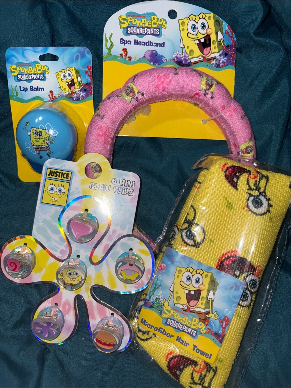 SpongeBob SquarePants Spa Headband & Accessories Set (lil balm, microfiber hair